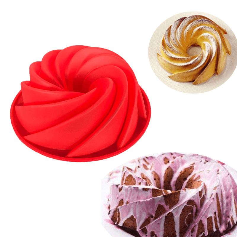 Big Swirl Shape Silicone Butter Cake Mould Baking Mold Form Tools for Cake Mold Baking Dish Bakeware