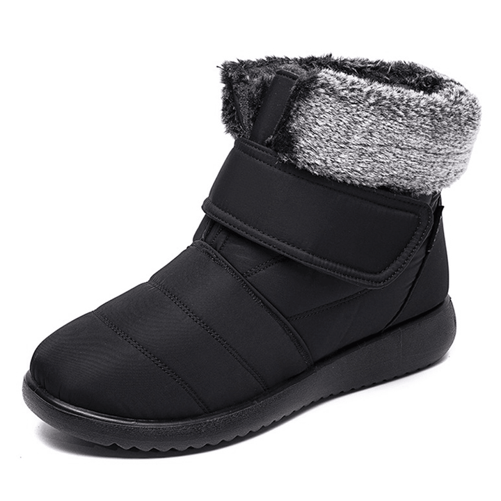 Women Large Size Warm Lined Hook Loop plus Velvet Ankle Snow Boots