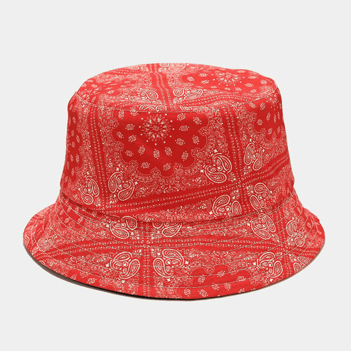 Women Double-Sided Summer UV Protection Cashew Flower Pattern Embroidery Casual Stylish Sun Hat Bucket Hat - MRSLM