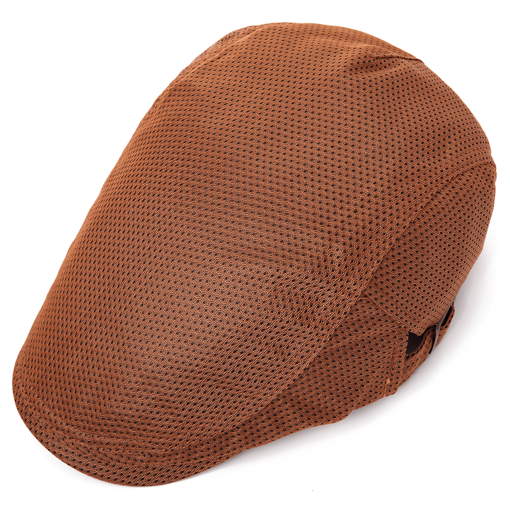 Men Polyester Mesh Breathable Beret Hat Ivy Newsboy Caps