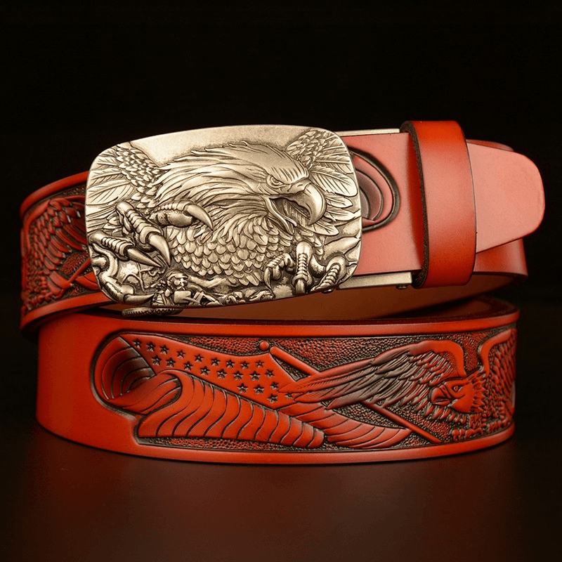 Fashion Temperament Eagle Head Automatic Buckle Men'S Belt