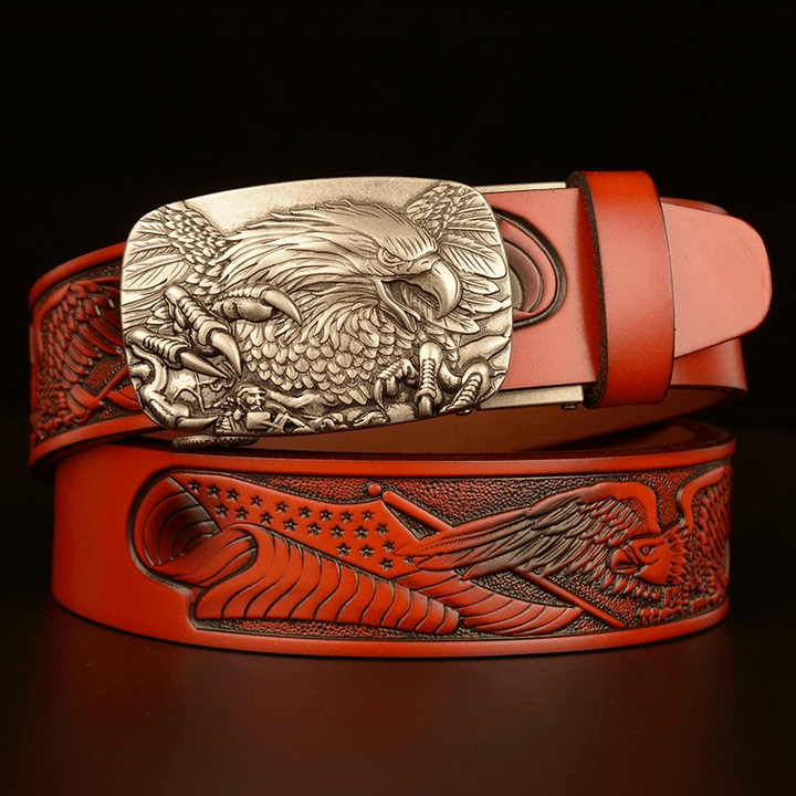 Fashion Temperament Eagle Head Automatic Buckle Men'S Belt