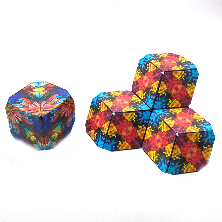 Three Dimensional Geometric Magnetic Building Blocks Rubiks Cube