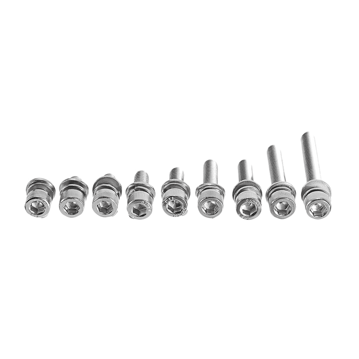 Suleve M6SH3 50Pcs M6 Hex Socket Knurled Cap Head Screw 304 Stainless Steel Bolt Assortment Set