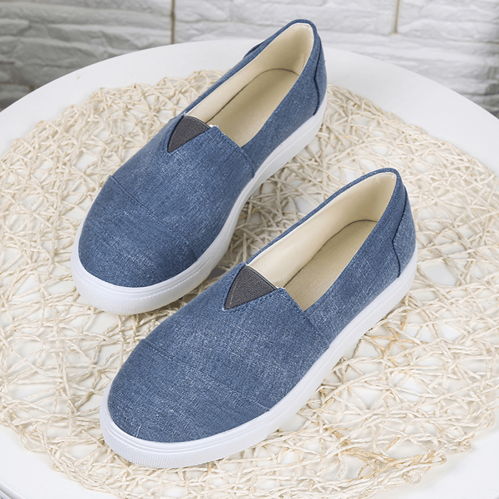 Solid Color Slip on Loafers