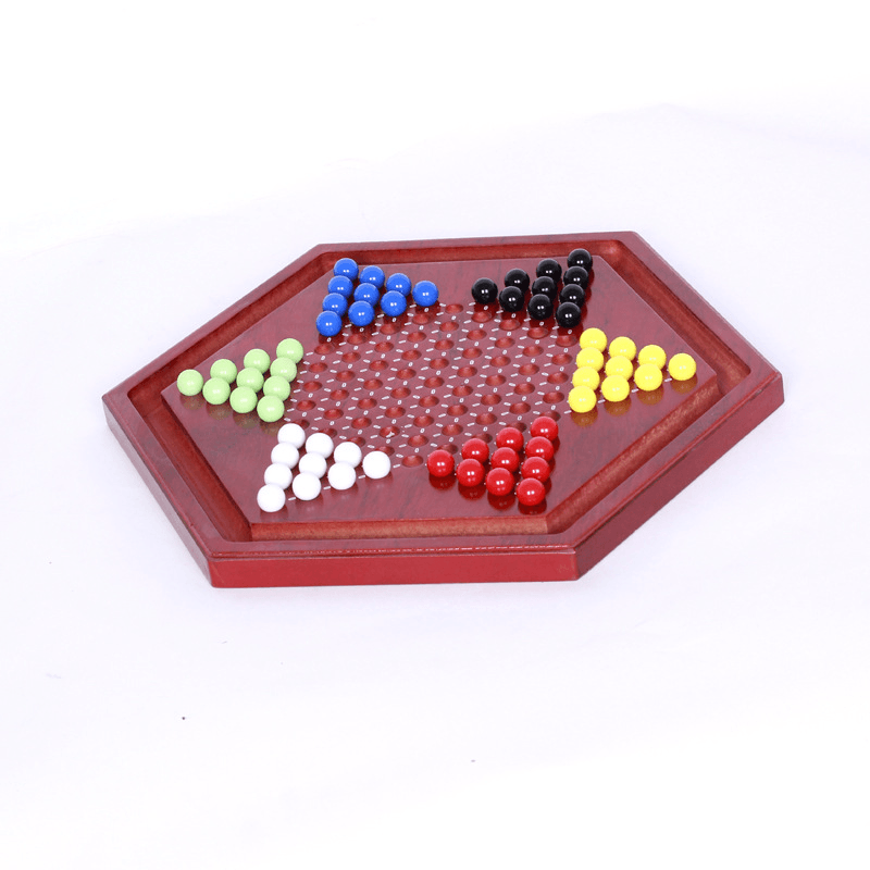 Children'S Educational Hexagonal Wooden Checker Board