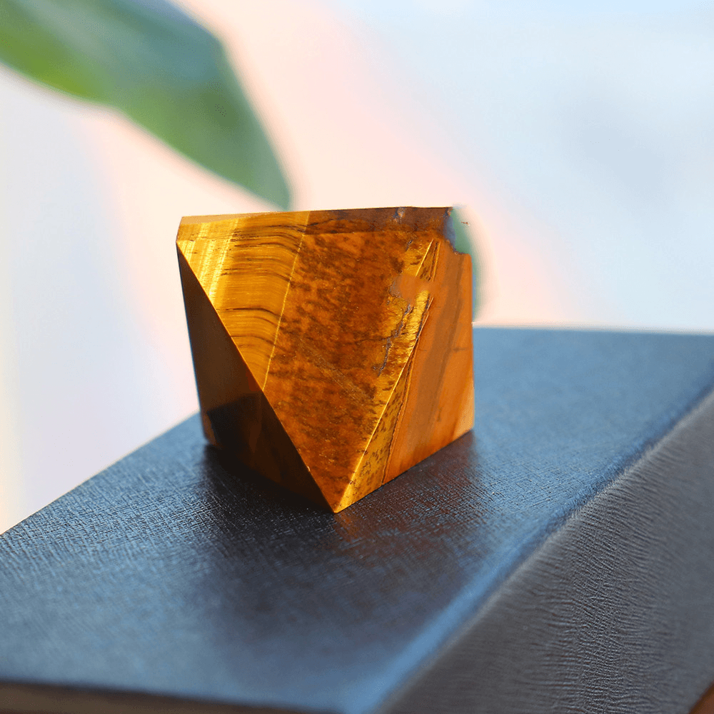 Natural Yellow Tiger Eye Stone Pyramid Decoration