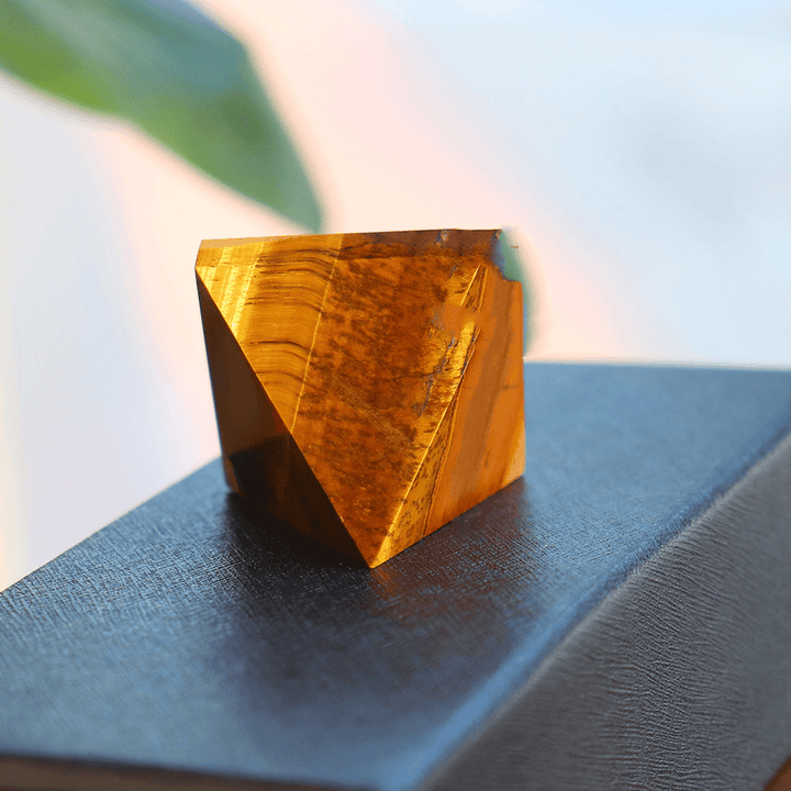 Natural Yellow Tiger Eye Stone Pyramid Decoration