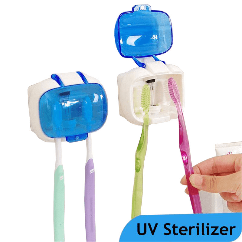 Toothbrush Sterilizer Wall Mounted UV Lamp Sterilization Storage Box Anti-Bacteria Ultraviolet Tooth