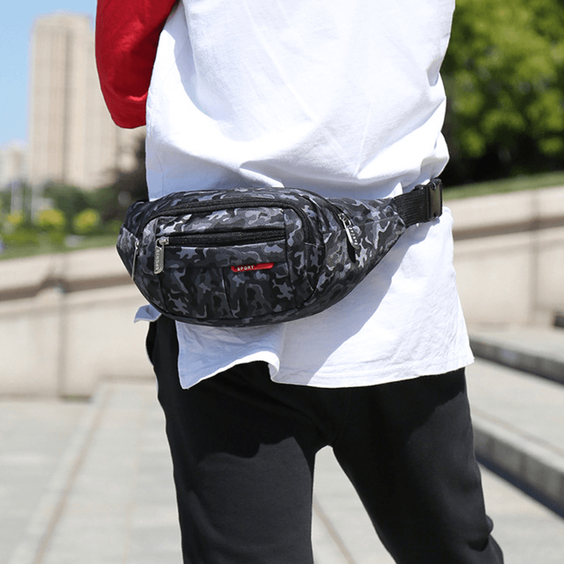 Men'S Pockets Waterproof Shoulder Slung Mobile Phone Bag Camouflage Purse Waist Bag