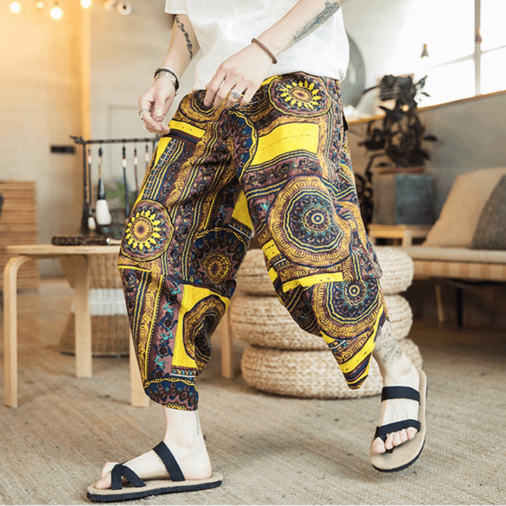 Ethnic Style Printing Baggy Harem Pants