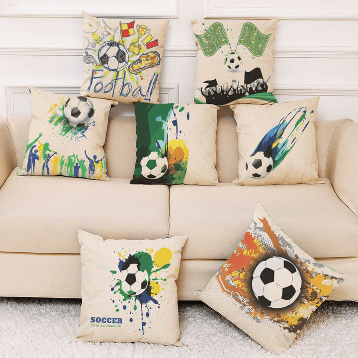 Honana the 2018 Russia World Cup Cotton Linen Cushion Pillow Case Soccer Pillow Covers for Home Bedroom Sofa Holiday Decor