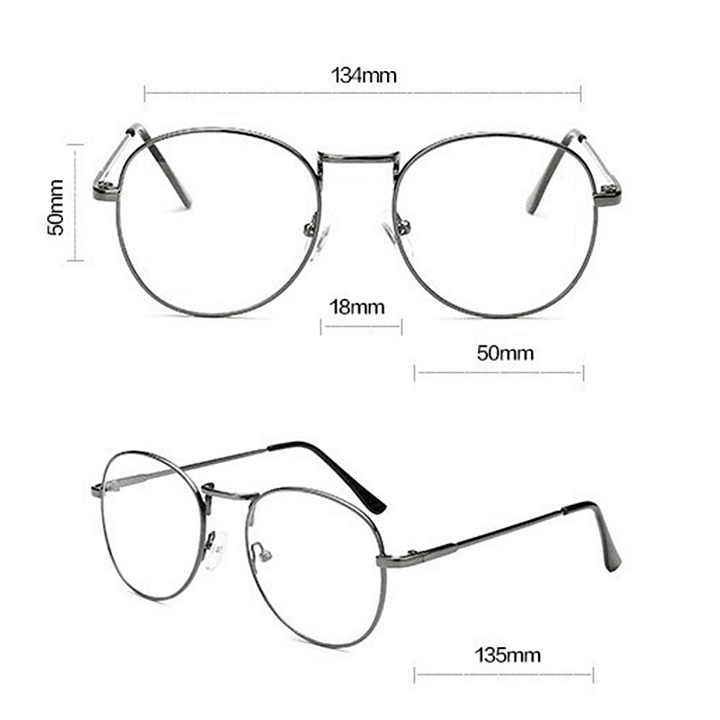 Mens Women Lightweight round Frame Fake Glasses