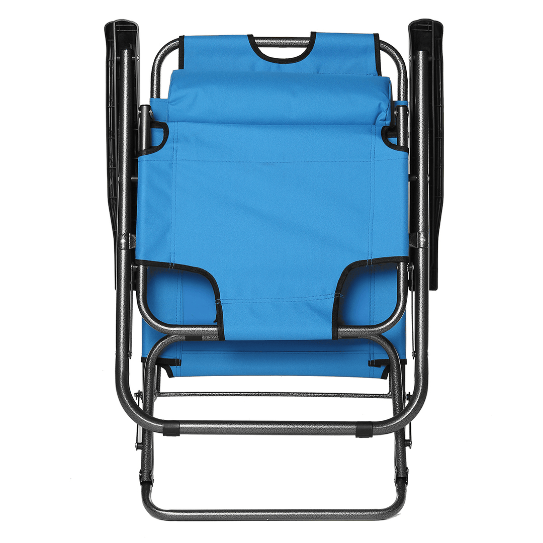 Folding Beach Chair Outdoor Lounge Chair Removable Headrest Camping Traveling Foldable Outdoor Recliner Camping Chair