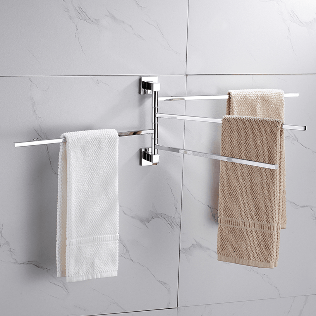 2/3/4 Poles Stainless Stainless Steel Rotating Towel Rack Bath Rail Hanger Towel Holder