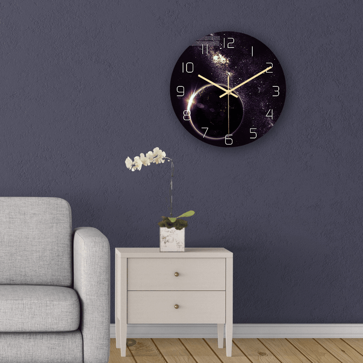 CC022 Creative Starry Pattern Wall Clock Mute Wall Clock Quartz Wall Clock for Home Office Decorations