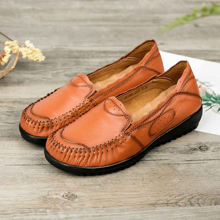 Genuine Leather Women Comfy Casual Flat Loafers