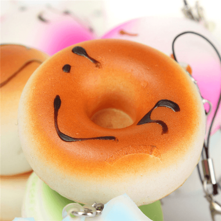 20PCS Random Medium Mini Squishy Soft Panda Bread Cake Buns Phone Straps