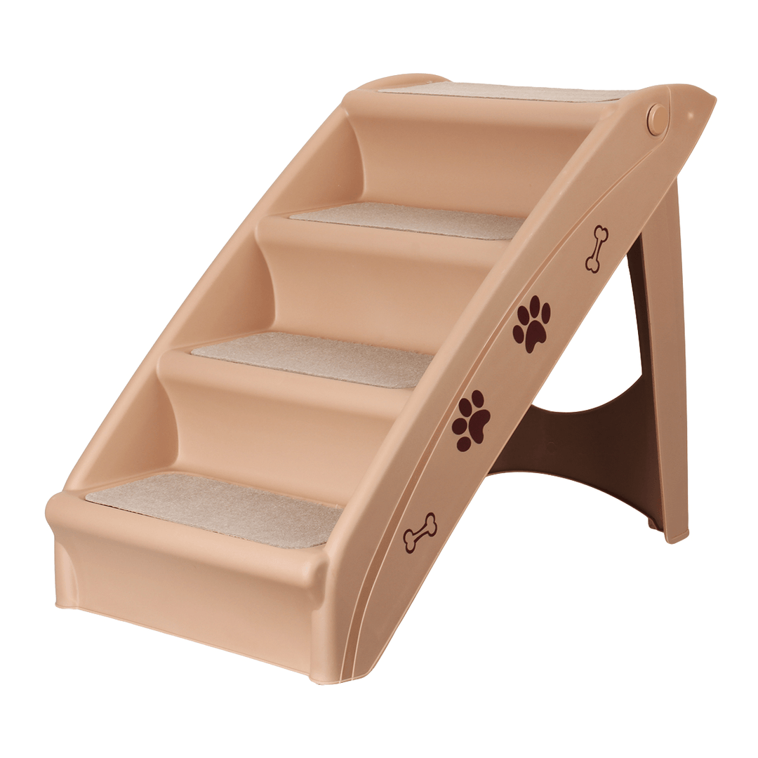 4 Steps Stairs for Small Dog Cat Dog House Pet Ramp Ladder Anti-Slip Removable Dogs Bed Pet Folding Stairs - MRSLM