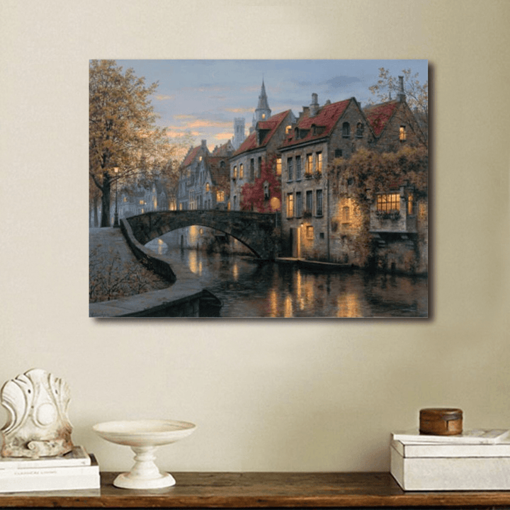 40X30Cm Cityscape River Print Art Paintings Picture Poster Home Wall Art