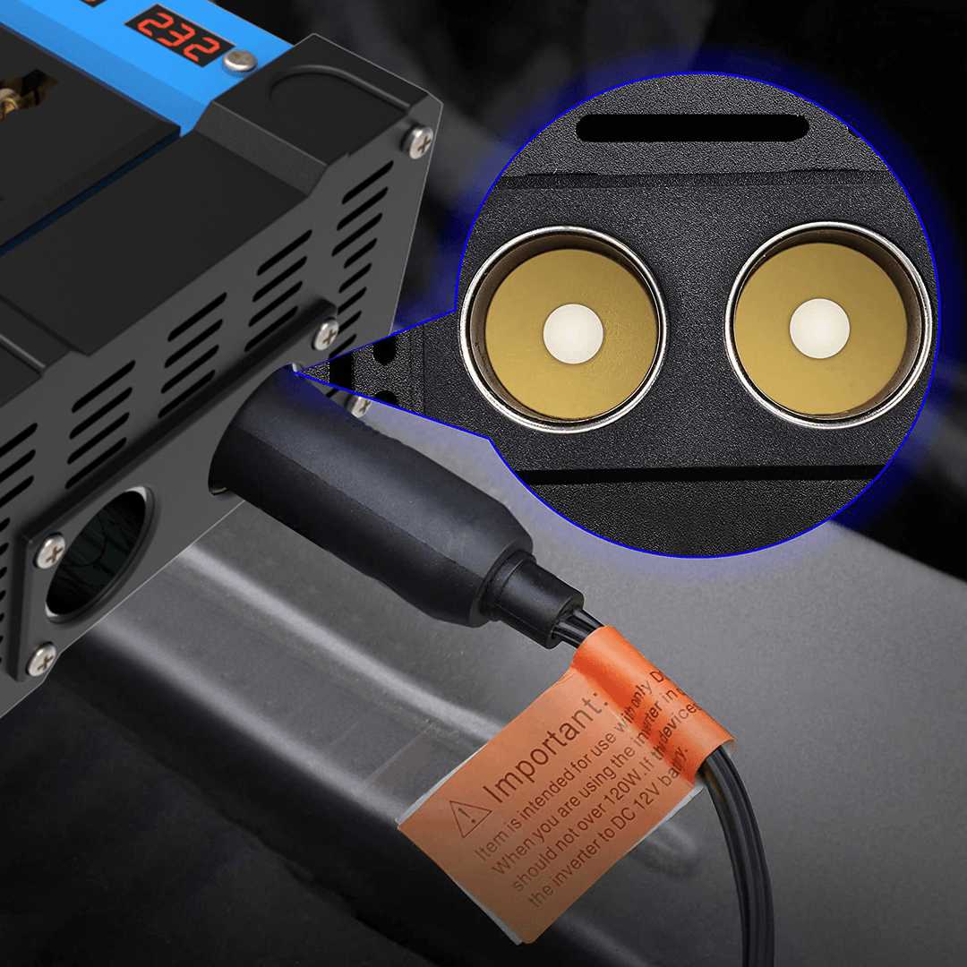 4000W Peak LCD Power Inverter DC 12V - AC 110V/220V Car Inverter 2 Socket 4 USB Charger