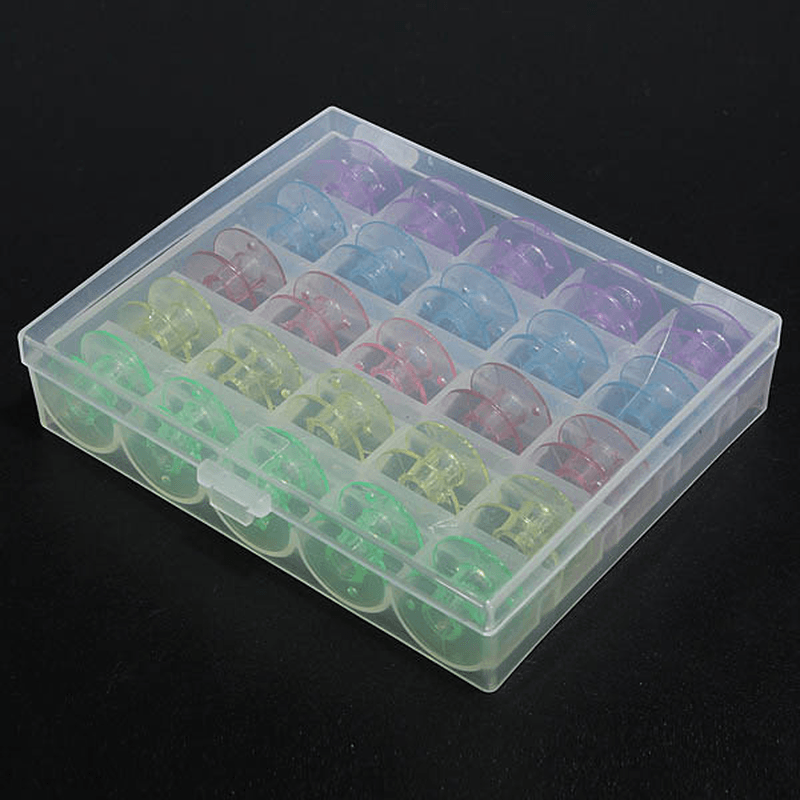 25 Pcs Plastic Sewing Machine Bobbins Spools Brother Babylock Singer