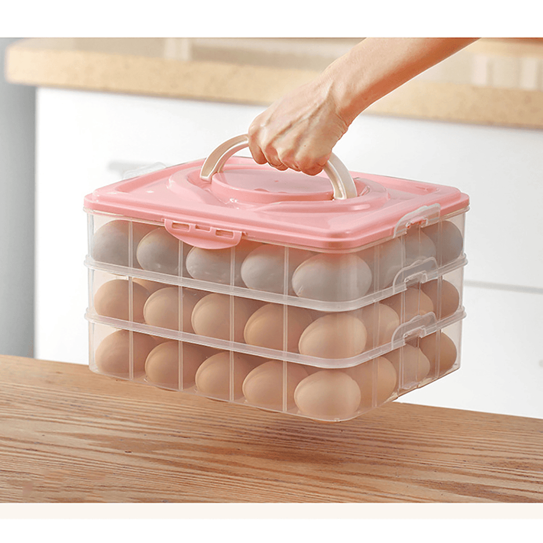 2/3 Layer Portable Egg Storage Box Plastic Egg Organizer Refrigerator Egg Container Case Eggs Holder Tray