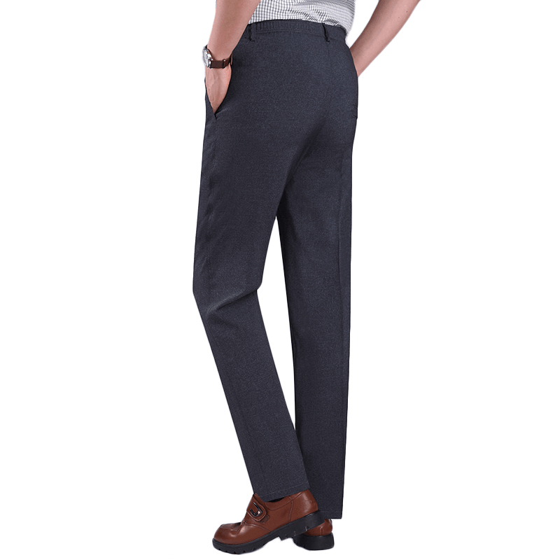 Men'S Summer Thin Elastic High Waist Deep Suit Pants