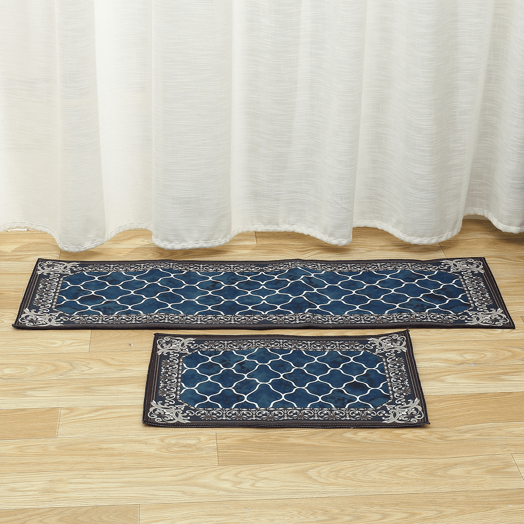 2Pcs 47In Non-Slip Kitchen Mat Rubber Backing Doormat Runner Rug Set