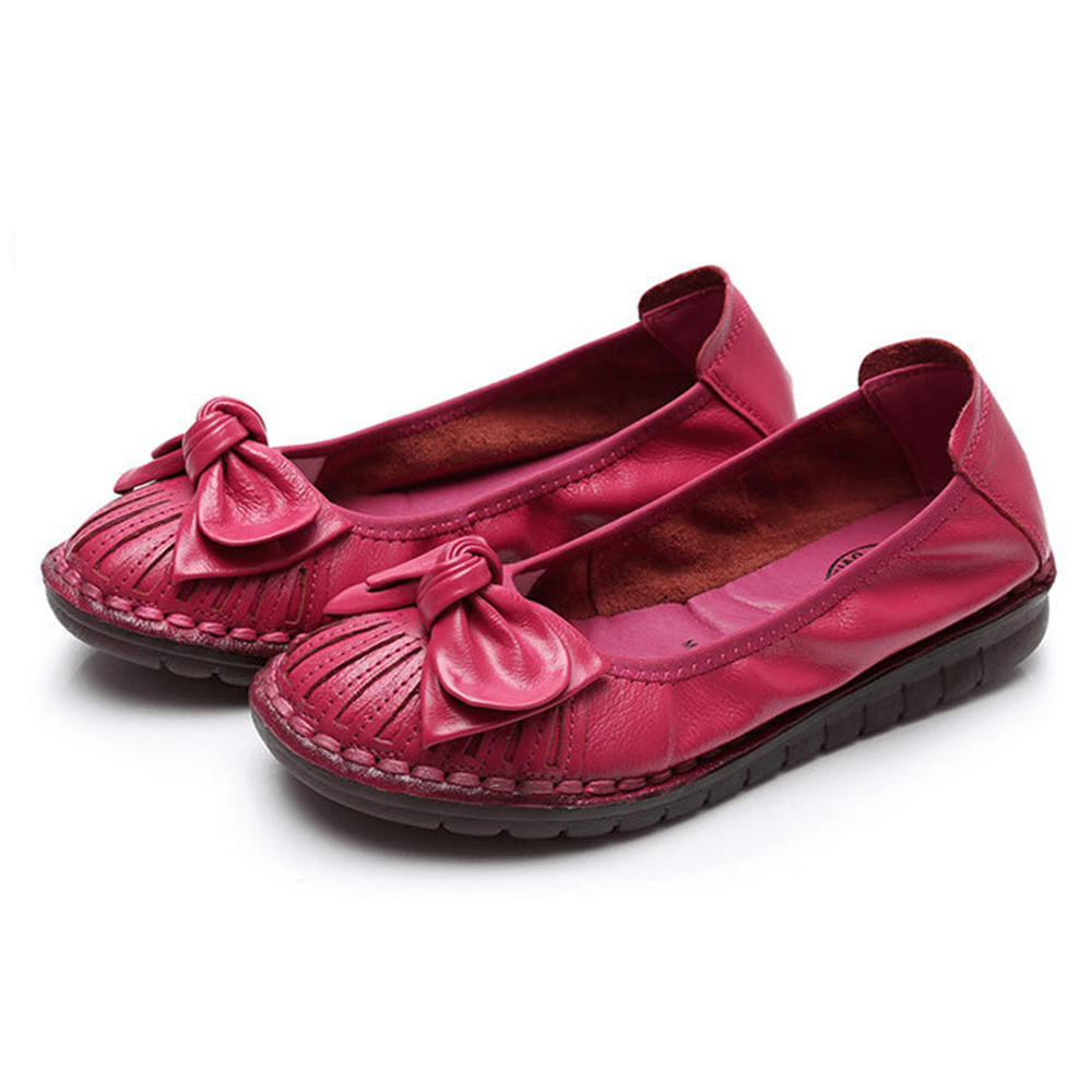 Women Bowknot Decor Comfy Non Slip Casual Loafers