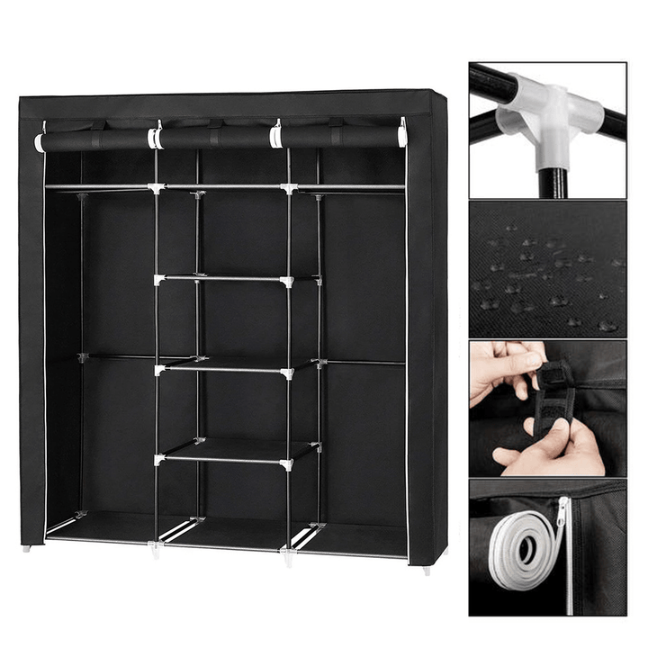 Nonwoven Wardrobe Large Portable Clothes Closet Storage Cabinet Organizer with Shelves