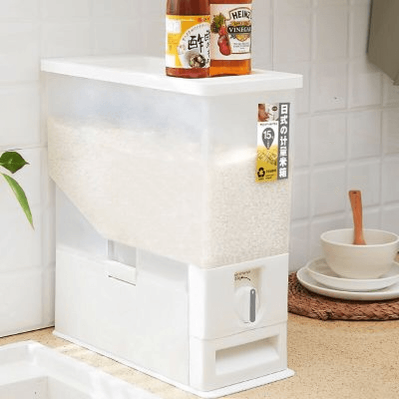 15Kg Plastic Cereal Dispenser Storage Box Kitchen Food Rice Grain Container Organizer for Kitchen Grain Storage Cans Container Jars