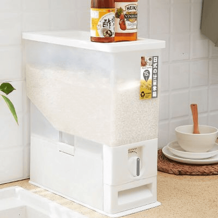 15Kg Plastic Cereal Dispenser Storage Box Kitchen Food Rice Grain Container Organizer for Kitchen Grain Storage Cans Container Jars