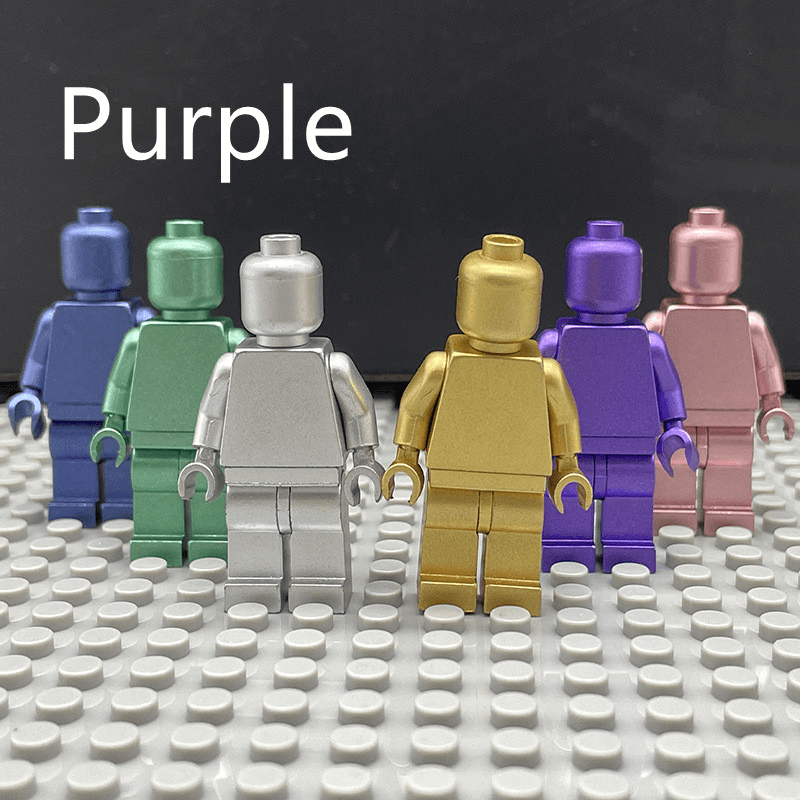 Plastic Plated Solid Color Building Block Minifigure Model