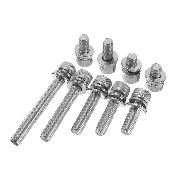 Suleve M6SH3 50Pcs M6 Hex Socket Knurled Cap Head Screw 304 Stainless Steel Bolt Assortment Set