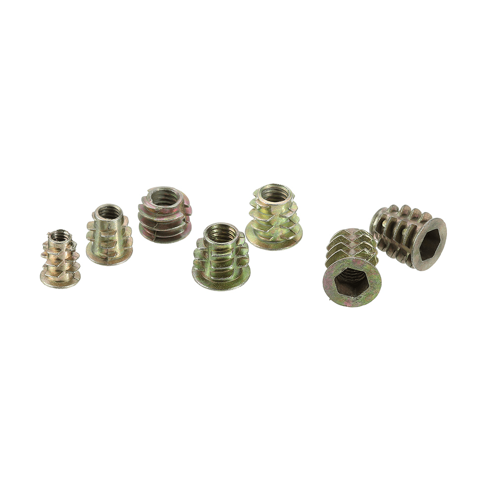 Suleve MXZN3 70Pcs M4/M5/M6 Zinc Alloy Wood Furniture Hex Socket Drive Head Threaded Insert Nut Internal and External Nut 8-15Mm