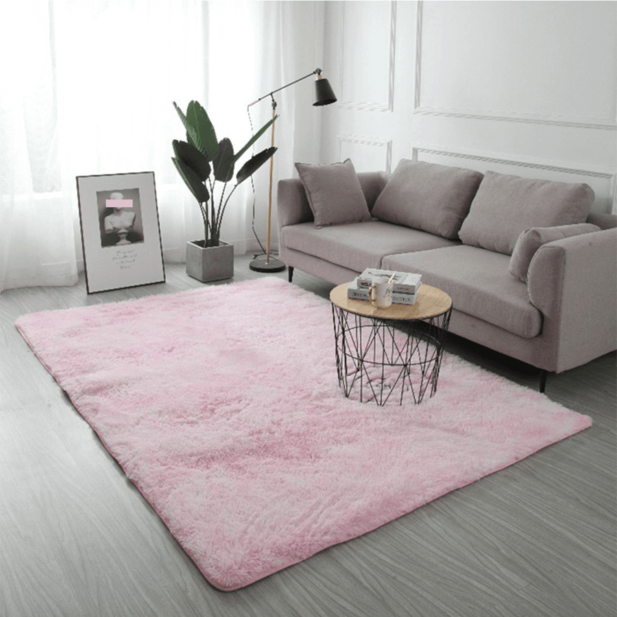 3 SIZE Pad Dyed Gradient Silk Wool Carpet Super Soft Rug Indoor Modern Shag Area Rug Silky Rugs Bedroom Floor Mat Baby Nursery Rug Children Carpet for Living Room - MRSLM