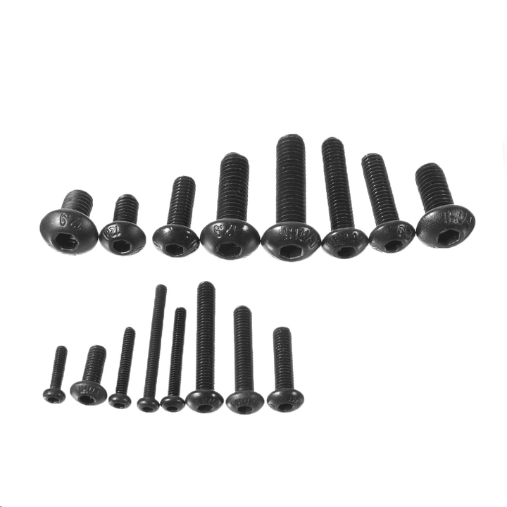 Suleve MXAH1 1060Pcs Alloy Steel 10.9 Grade Hex Socket Button round Head Screws Bolt Assortment Kit M2 M3 M4 M5