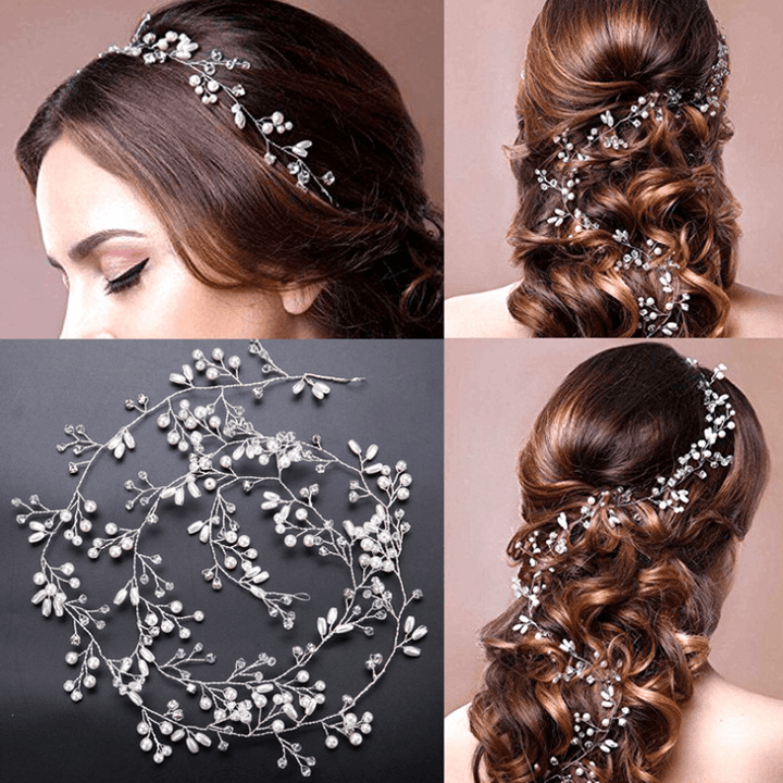 Crystal Pearl Headband Wedding Dress