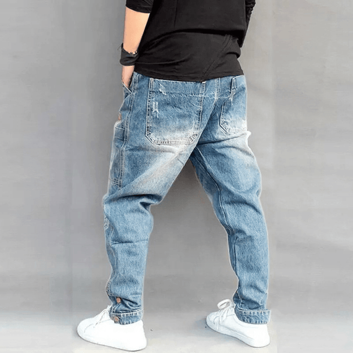 Street Style Denim Harem Pants