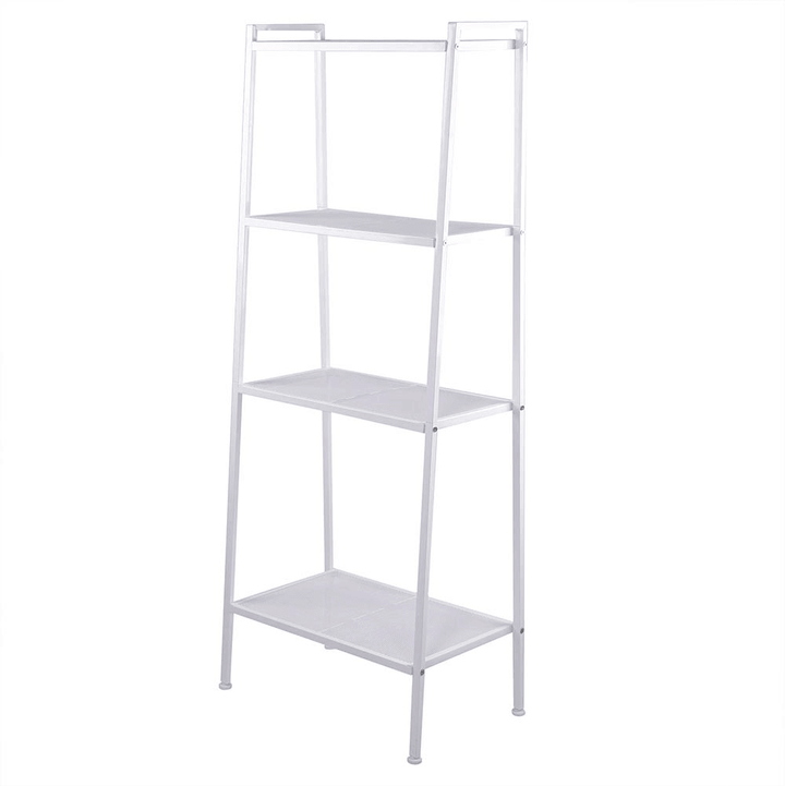 4 Tiers Wall Leaning Ladder Shelf Bookcase Bookshelf Storage Rack Shelves Storage Stand Unit Organizer for Office Home Bedroom Living Room