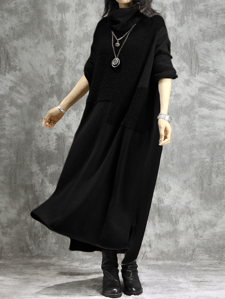 Women Casual Solid Color Long Sleeve Maxi Dress