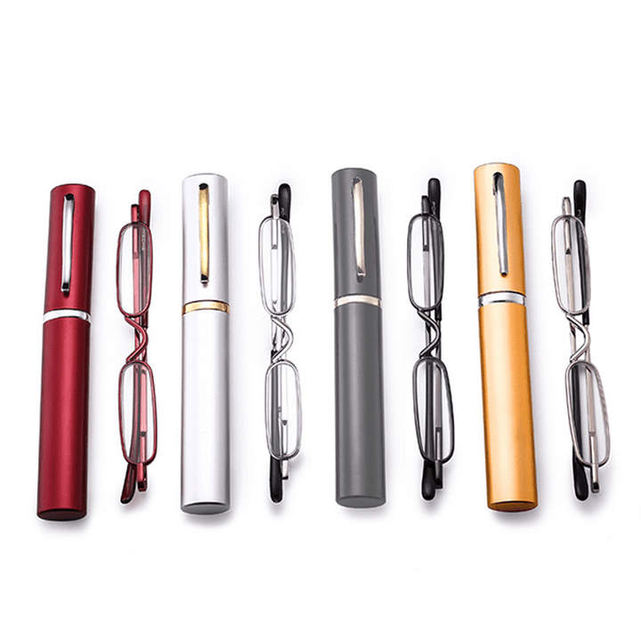 Mens Womens Portable Readers Reading Glasses Lightweight Folding Presbyopic Glasses with Case