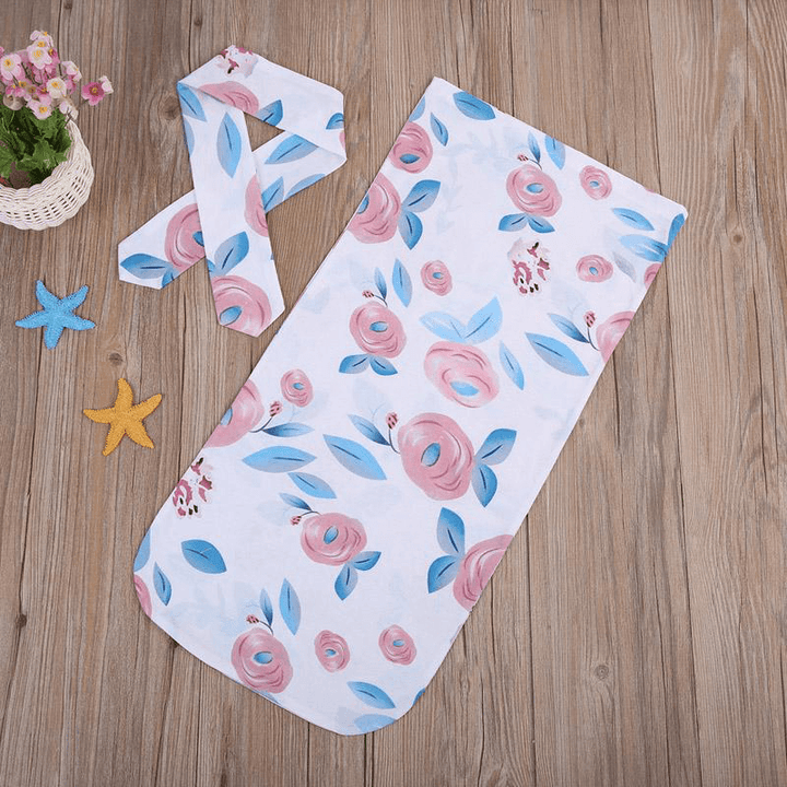 Swaddle Sleeping Sack & Headwrap 2Pc Set - Flowers