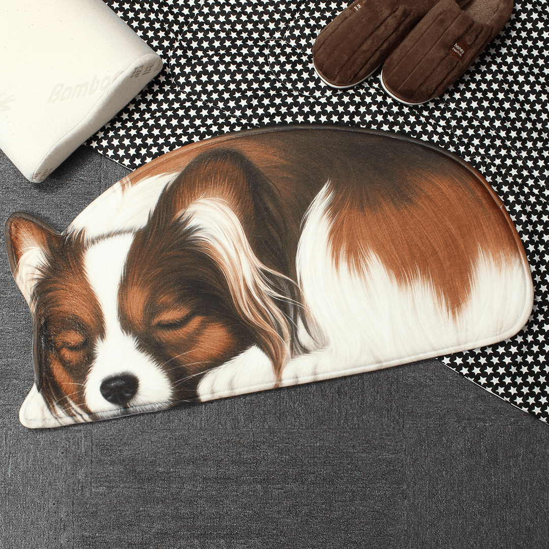 3D Cute Dog Pattern Doormat Indoor Print Door Mat Suedel Floor Rugs - MRSLM