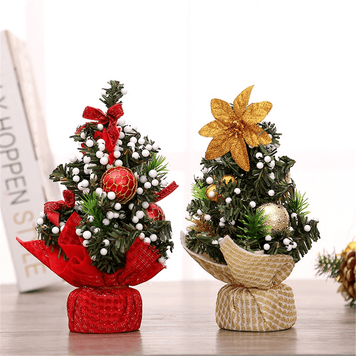 20CM Mini Christmas Tree Flower Table Decor Festival Party Ornaments Xmas Gift Decorations