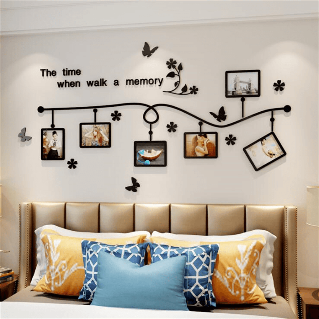 3D Acrylic Photo Frame Wall Sticker Bedroom TV Background Home Office Decorative - MRSLM