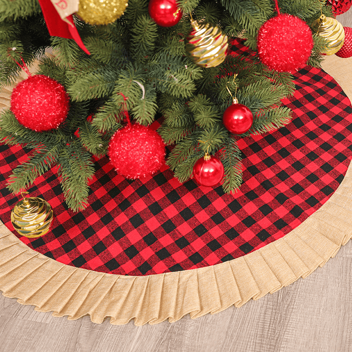 120Cm Christmas Tree Skirt Aprons New Year Xmas Tree Carpet Foot Cover Red round Carpet for Merry Christmas Decoration