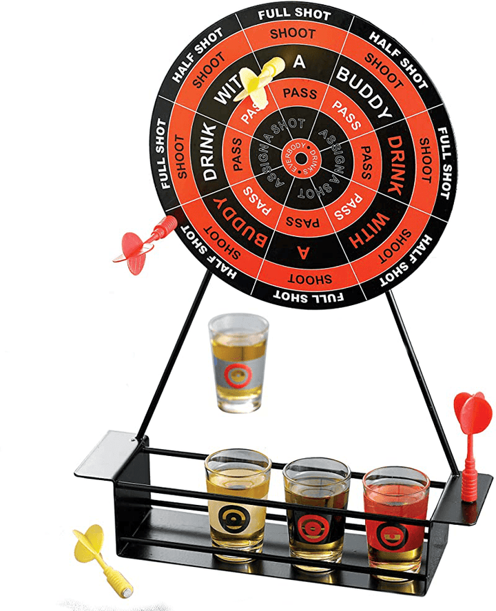 Mini Drinking Game Magnetic Darts Shot Wineware Game Bar Game with 4 Glass Cups