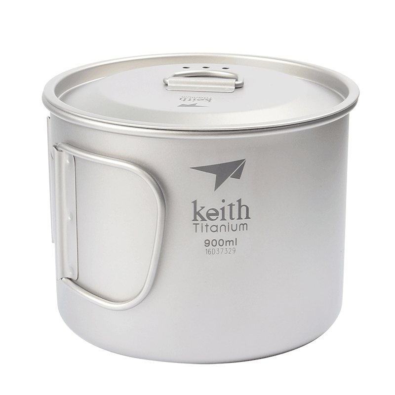 Keith Ti3209 Titanium 900Ml Folding Handle Soup Pot Lightweight Noodles Cup Water Cup Camping Travel Picnic